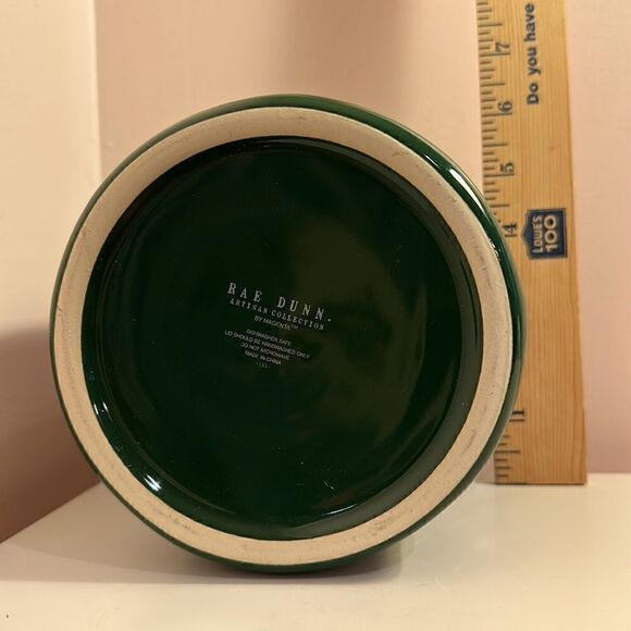 Rae Dunn SANTA PAWS Canister with Figural Dog Lid, Green and White - Picture 7 of 11